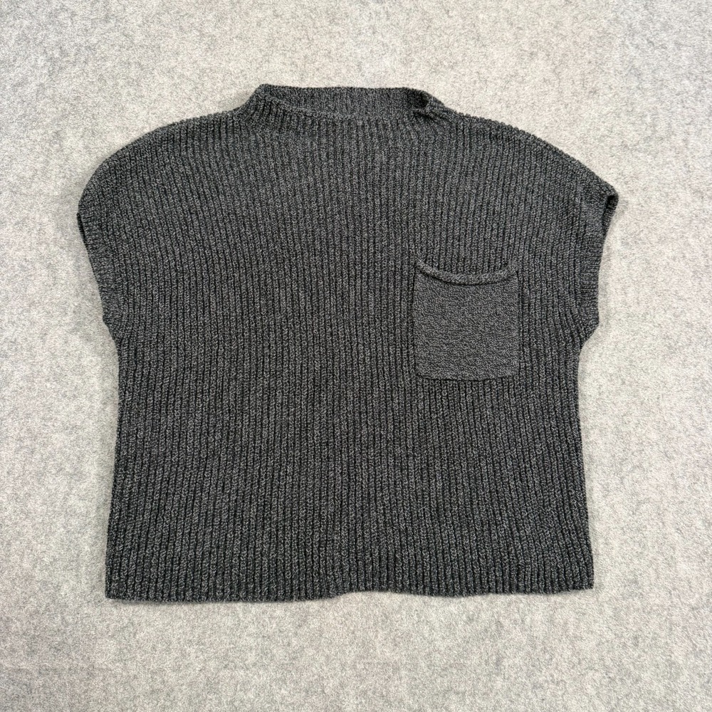 Free People Black Knit‎ Freya Short Sleeve Pullover Sweater Women's Size Small
